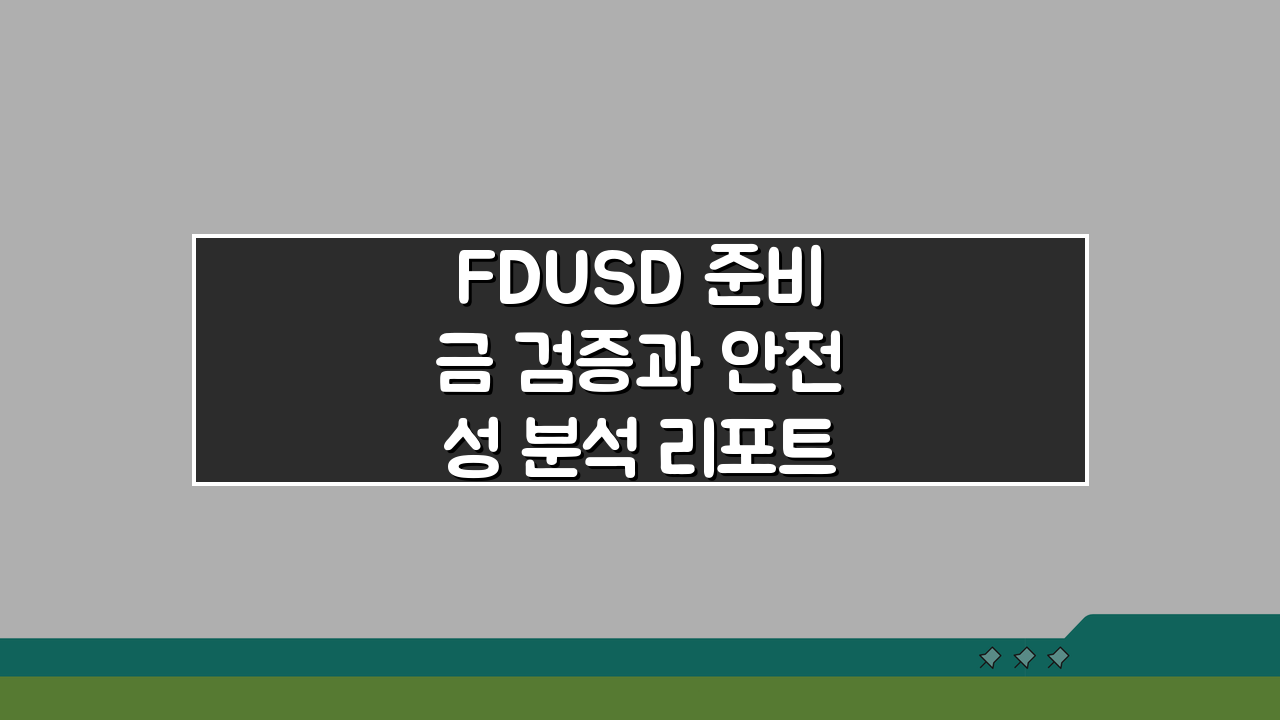 FDUSD 준비금 검증과 안전성 분석 리포트: 5가지 핵심 포인트 공개