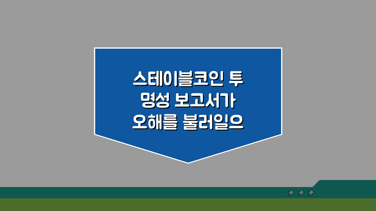 스테이블코인 투명성 보고서가 오해를 불러일으키는 이유 5가지 분석